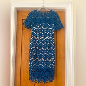 Keepsake Royal Blue Lace Illusion Dress